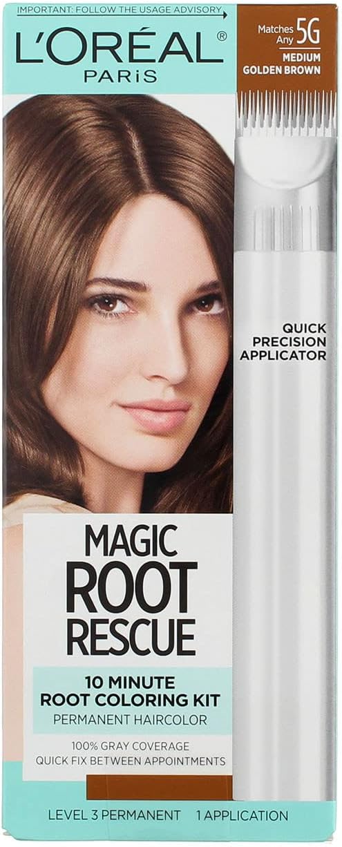 L’Oréal Paris Root Rescue Coloring Kit, Medium Golden Brown 5G