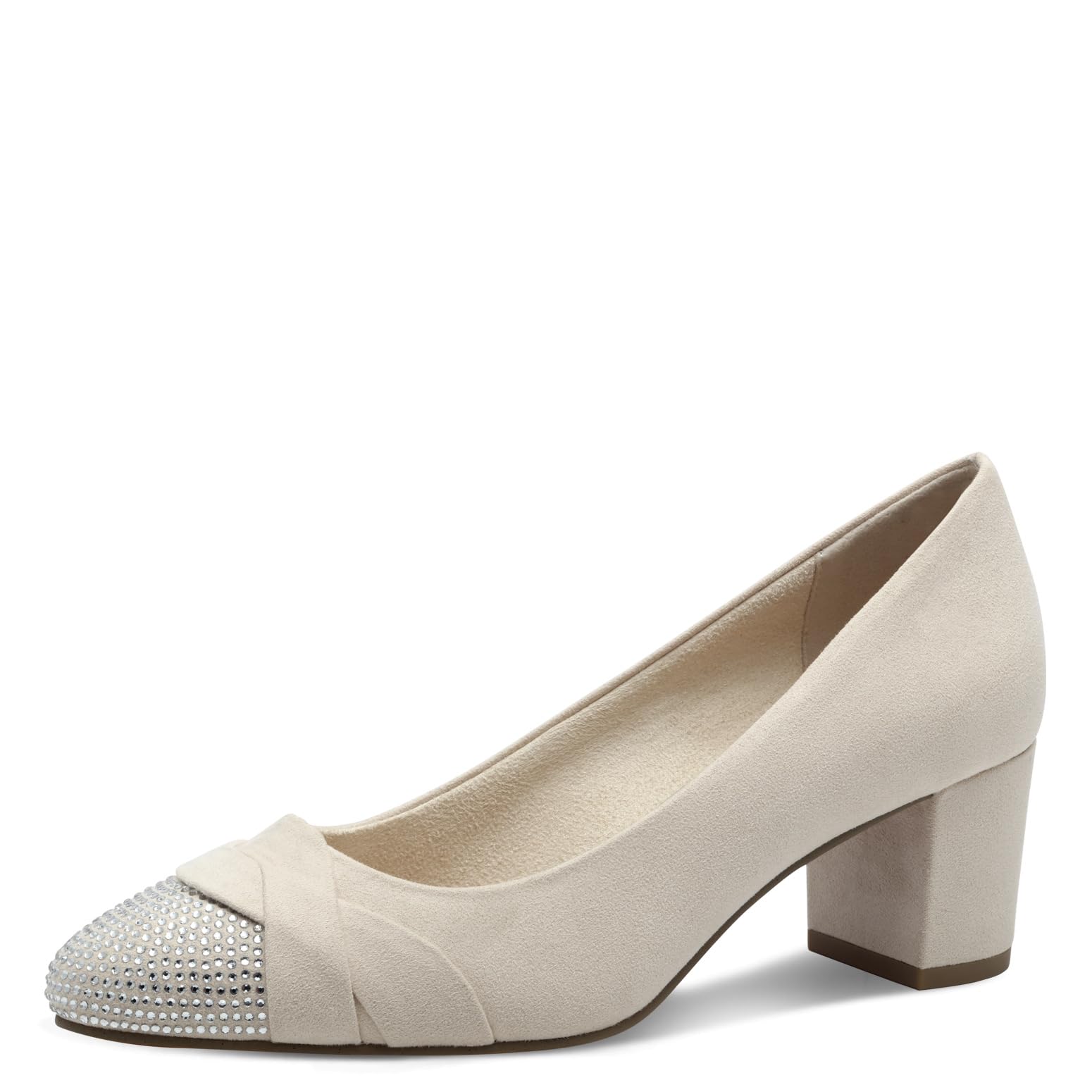 MARCO TOZZI Women's Pointed Pumps with Glitter Detail, Cream, 8.5 UK