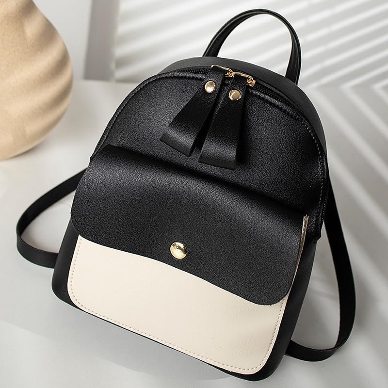 Mochilas pequenas para mulheres, casuais, leves, pequenas mochilas de viagem/daypack, fofas, mini bolsa de livros, bolsa satchel, mochila multifuncional, Preto, Medium, Preto