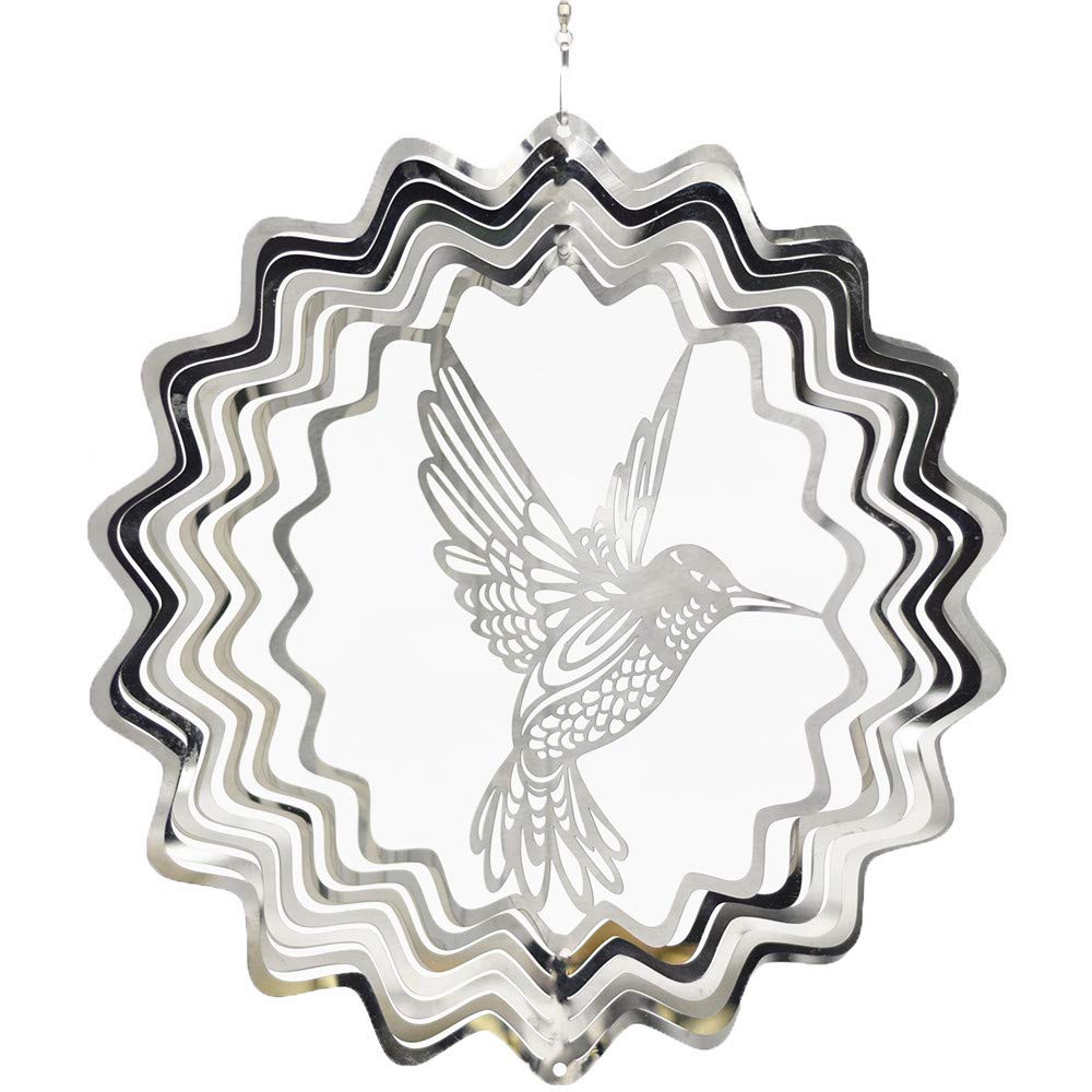 Kinetic Stainless Steel Wind Spinner-3D Hummingbird Indoor Outdoor Garden Decoration Crafts Ornaments Gifts