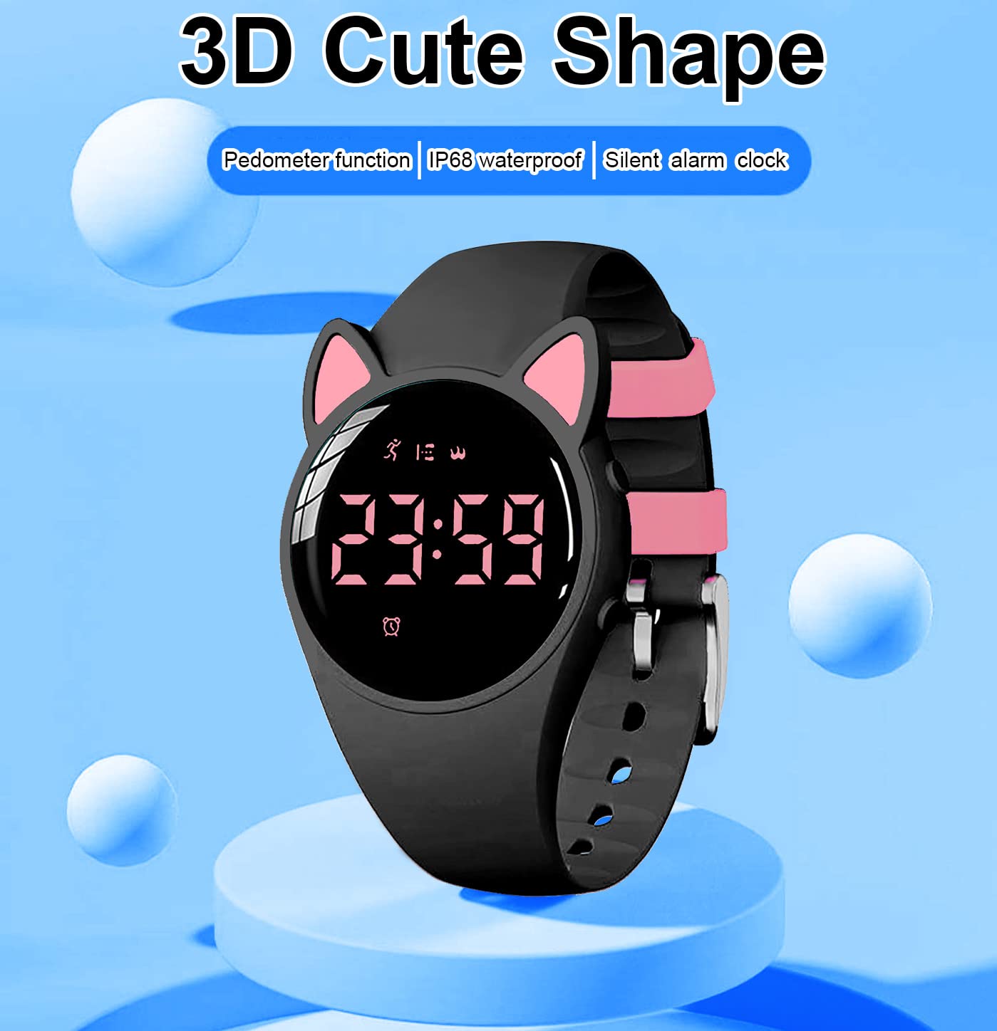 Fitness Tracker Pedometer Watch, No App No Phone Required, USB Charge  Hour for 20 Days Use, IP68 Waterproof Digital Watch with Alarm Clock Timer