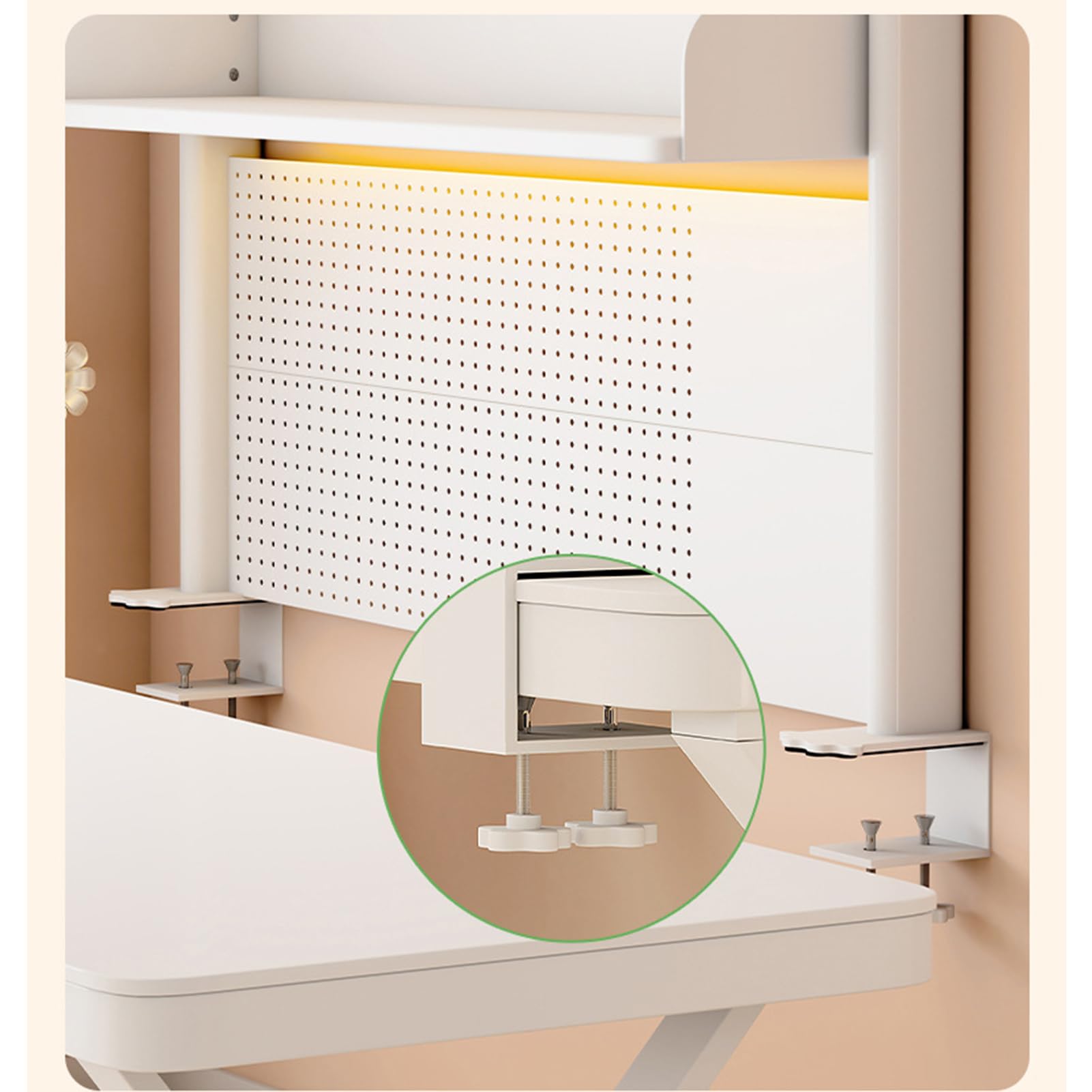 Klemmbares Schreibtisch Organizer Regal with Pegboard Schreibtisch