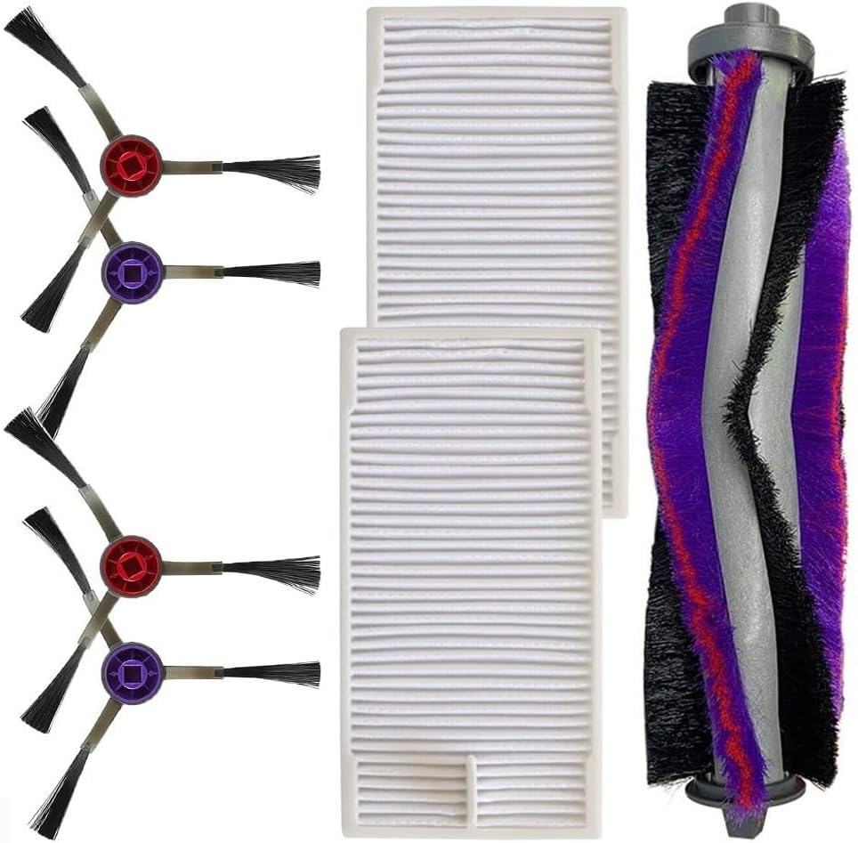 Zhanhai Paquete de 7/16 cepillos principales, 5 filtros Hepa, 10 cepillos laterales para Eureka E20 Plus NERE10s E10S E10SW para robot aspirador Midea M9 (A)