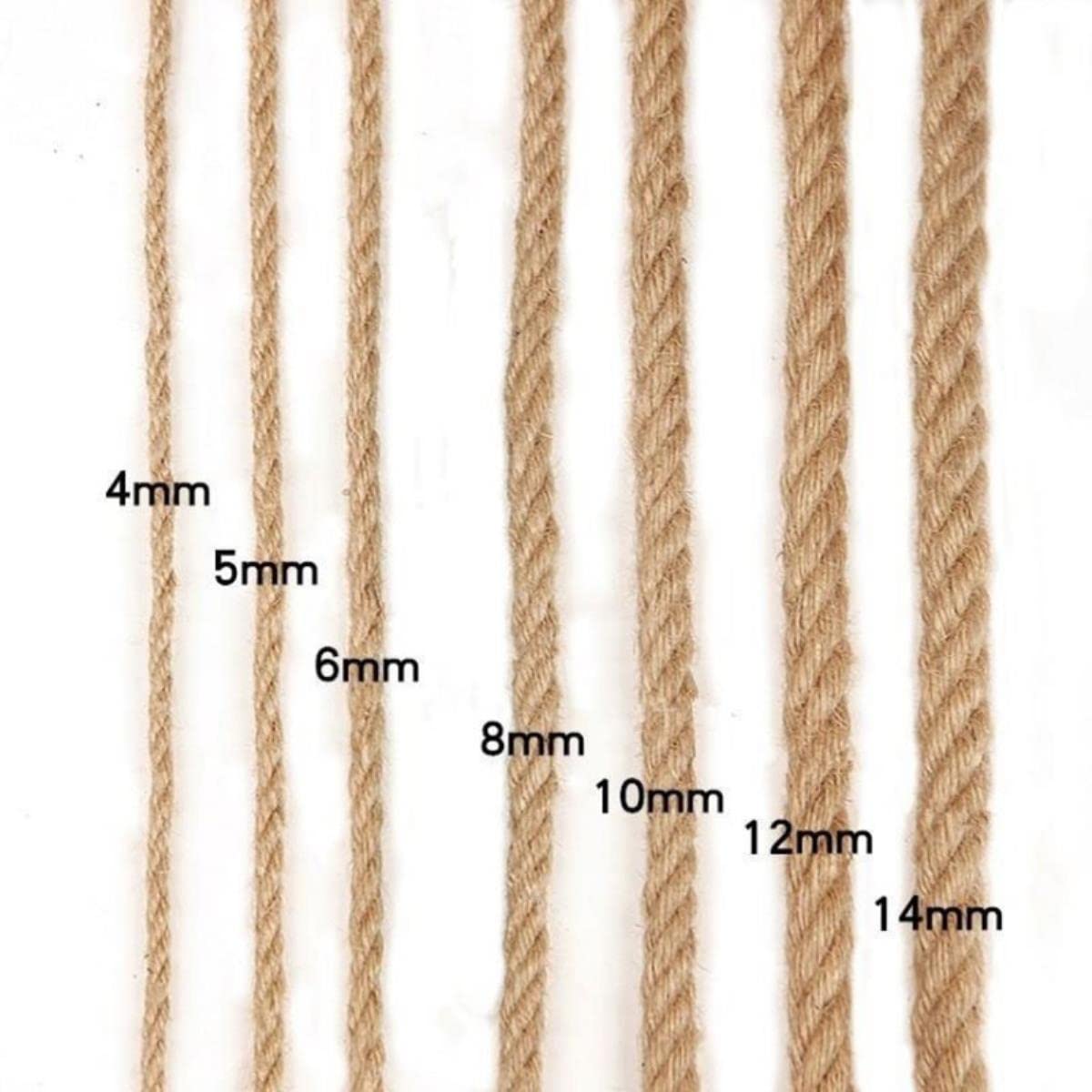 10mm 10-50m Jute Cordes Ficelle Corde De Chanvre Naturel DIY Nordic Home Decor Chat Pet Scratch-20M