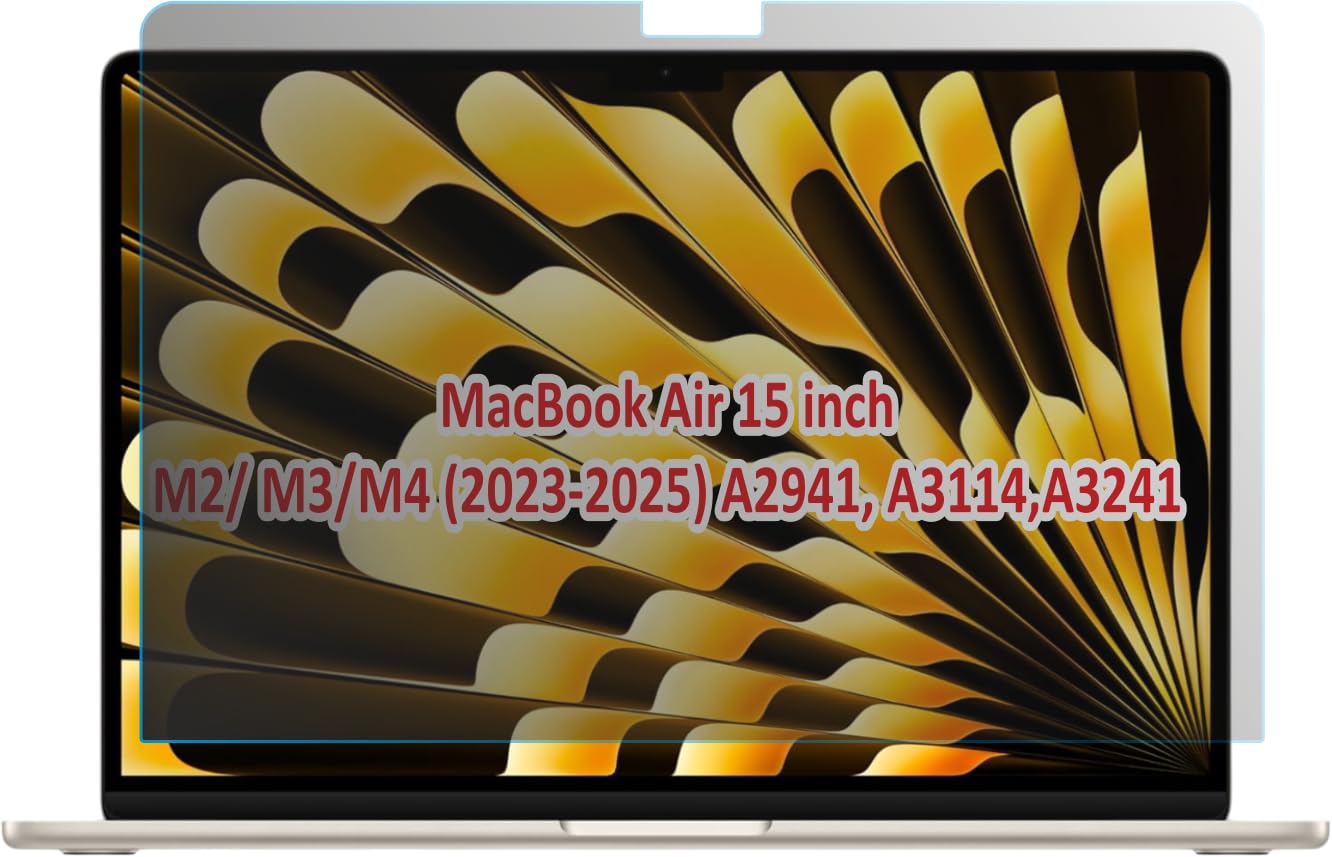 Privacy Anti Peep Matte Screen Guard Compatible With MacBook Air 15 inch M2/ M3/M4 (2023-2025) A2941, A3114, A3241 Anti Spy AntiBlue Light Screenguard Not a Tempered Glass Screen Protector