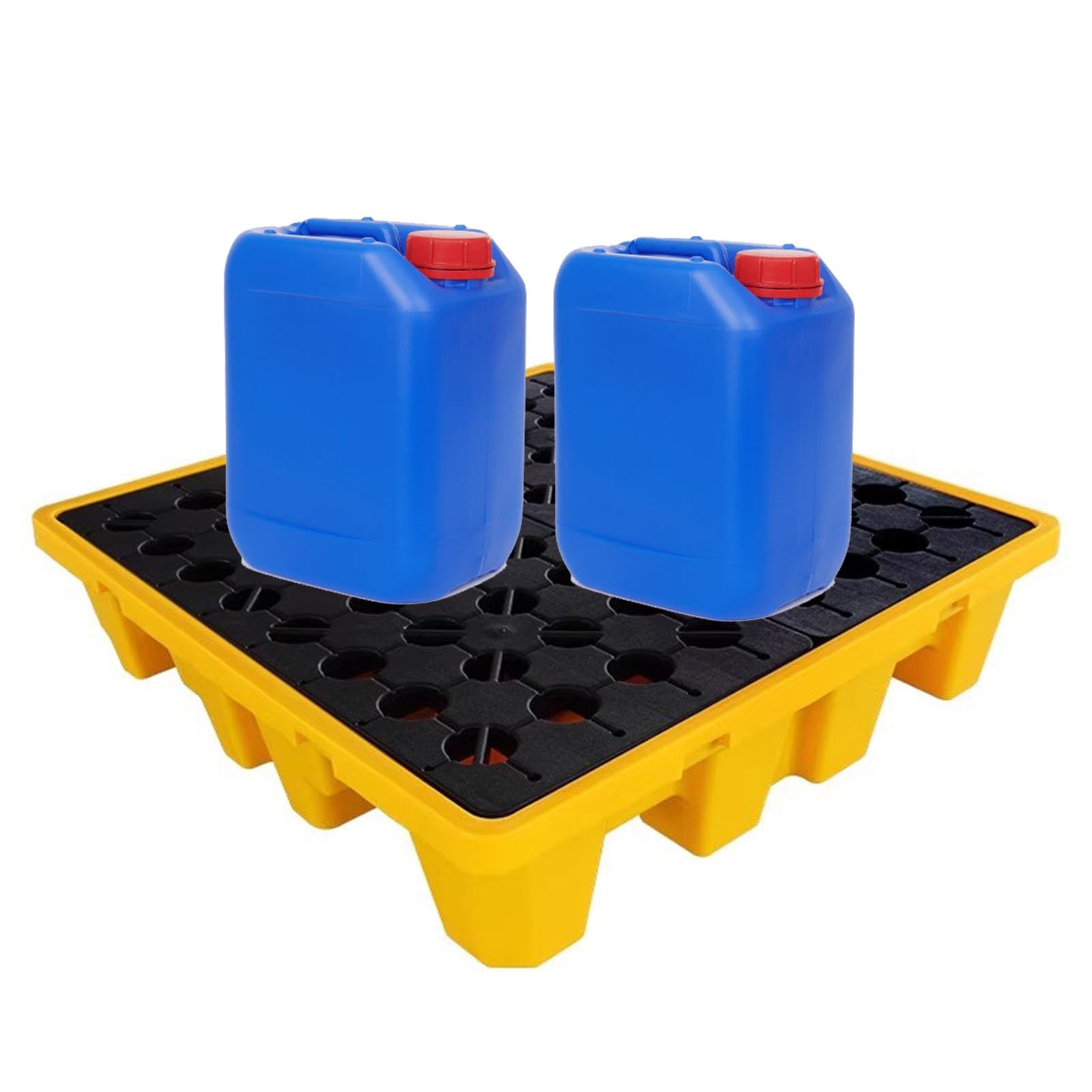 Palé industrial de contención de derrames con rejillas extraíbles para una fácil limpieza, material peligroso para evitar fugas y seguridad