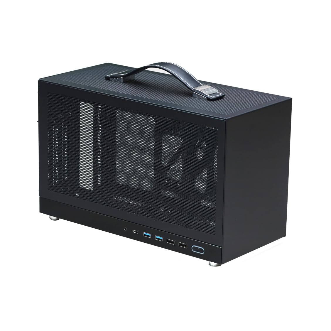 MiniNeo S400 10.8L Portable Mini-ITX Computer Case with PCIe 4.0 Cable, Advanced Vented Panel, Front Type-C USB3.0 Ports, Fit Triple Slot GPU, SFF Small Form Factor PC Chassis