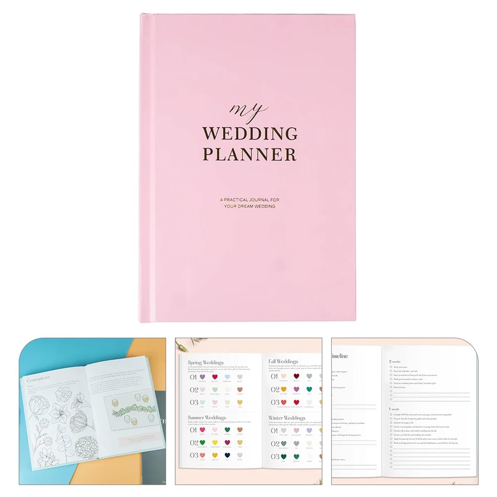 Hochzeitsplanungsbuch Hochzeitsbuch Brautplaner Notizblock Magazin Tragbares Papier und Organizer for die Braut Für Hochzeiten, Jahrestage