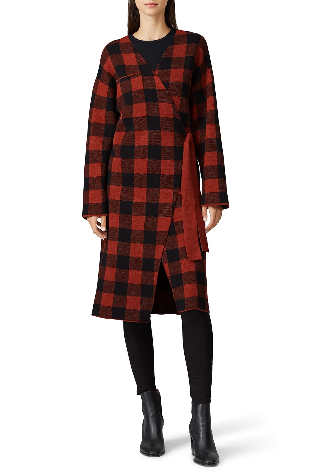 j.o.a. Womens Check Pattern Sweater Coat-picture-44