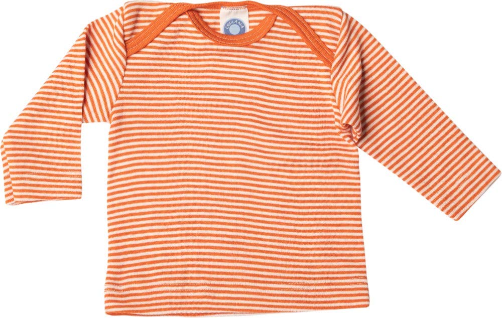 Cosilana, Baby Shirt/Undershirt, 70% Organic Wool, 30% Silk (striped orange-nature, 2-3 years (Height 39-41) (98/104))