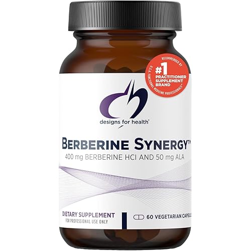 Designs for Health Berberine Synergy - Berberine HCL 400mg + Alpha Lipoic Acid (ALA) for Metabolism, Heart Health + Liver Support - Vegan, Non-GMO Berberine Supplement (60 Capsules)