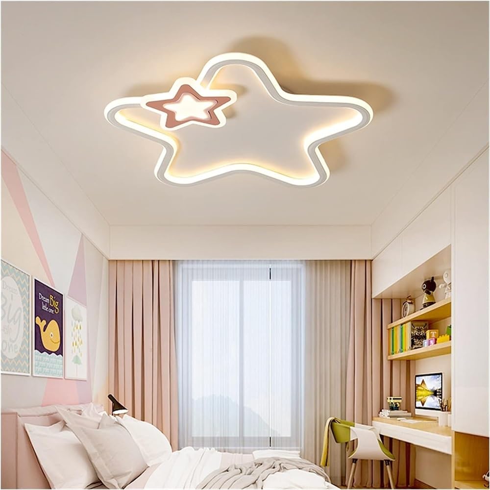 Lámpara de araña LED moderna, luz de techo LED moderna, luces de estrella rosadas, compatibles con dormitorio, niños, habitación de bebé, negro, blanco, iluminación for niños, lámpara de techo f
