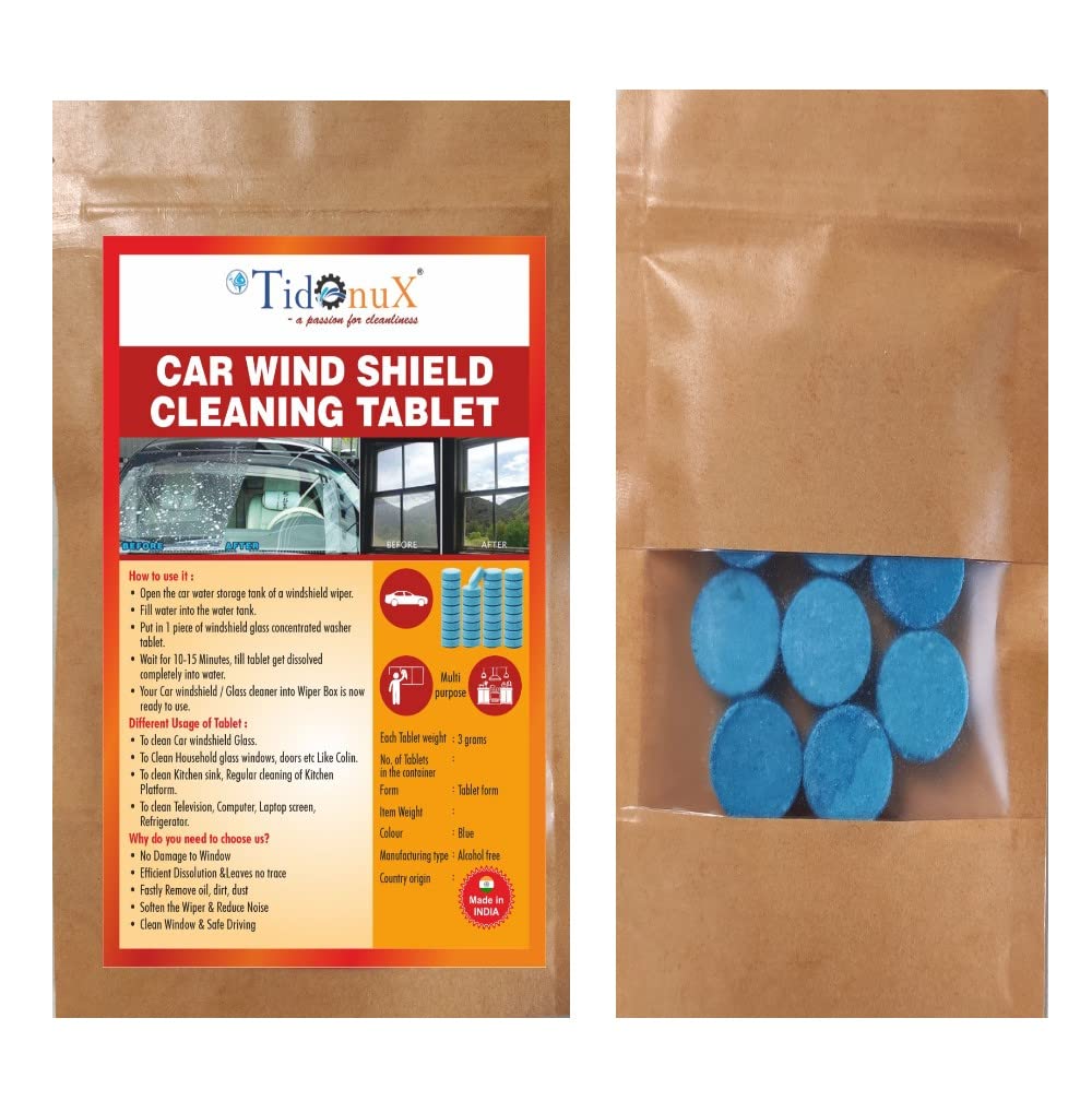 Tidonux Car Windshield Glass Concentrated Washer Tablets Solid Car Effervescent Tablets Glass Solid Wiper Cleaning Tablets for Car Kitchen Window (15pcs) Free Hand Wash 25g worth Rs40-image-12