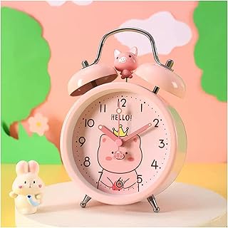 RALIRA Alarm Clock,Clocks Bedside,Loud Alarm Clock for Kids, 4" Alarm Clocks for Bedrooms, Classic Silent Non-Ticking Twin Bell Alarm Clock for Kids,
