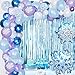 Frozen Ballon Guirlande Arch Kit, Frozen Décoration Anniversaire Reine des Neiges de Ballon Fille Deco,Ballons Violets Bleus Blancs pour Anniversaire Mariage Fond fête Décoration Fournitures