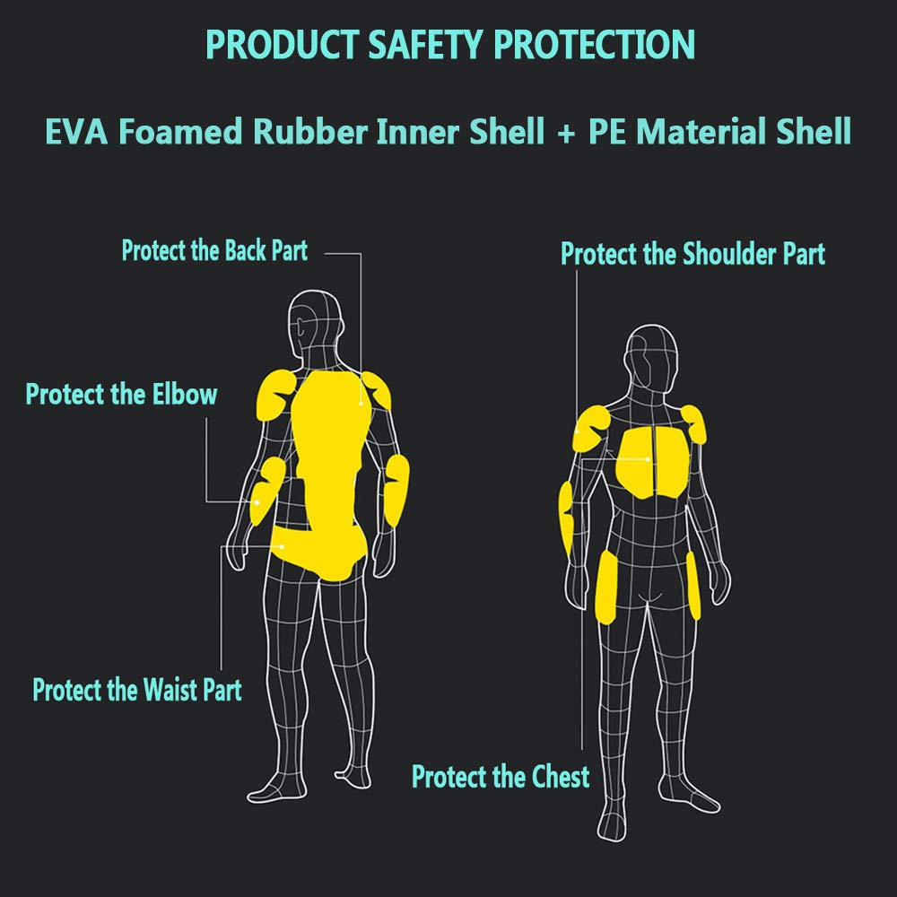 SJAPEX Veste Armure De Protection Moto Pour Hommes, Gilet De Protection Pare Pierre Blouson Motard Équipement De Colonne Vertébrale Armure Dorsale, Pour Moto Cross Scooter VTT(M~3XL) Black,L