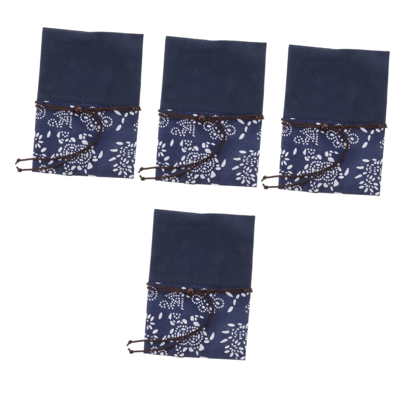 NUOBESTY 4 Piezas Protector de cubierta de libro de tela teñida de azul tinta álbumes de fotos elegante decoración de libros forros para libros ajustables fundas para libros ajustables