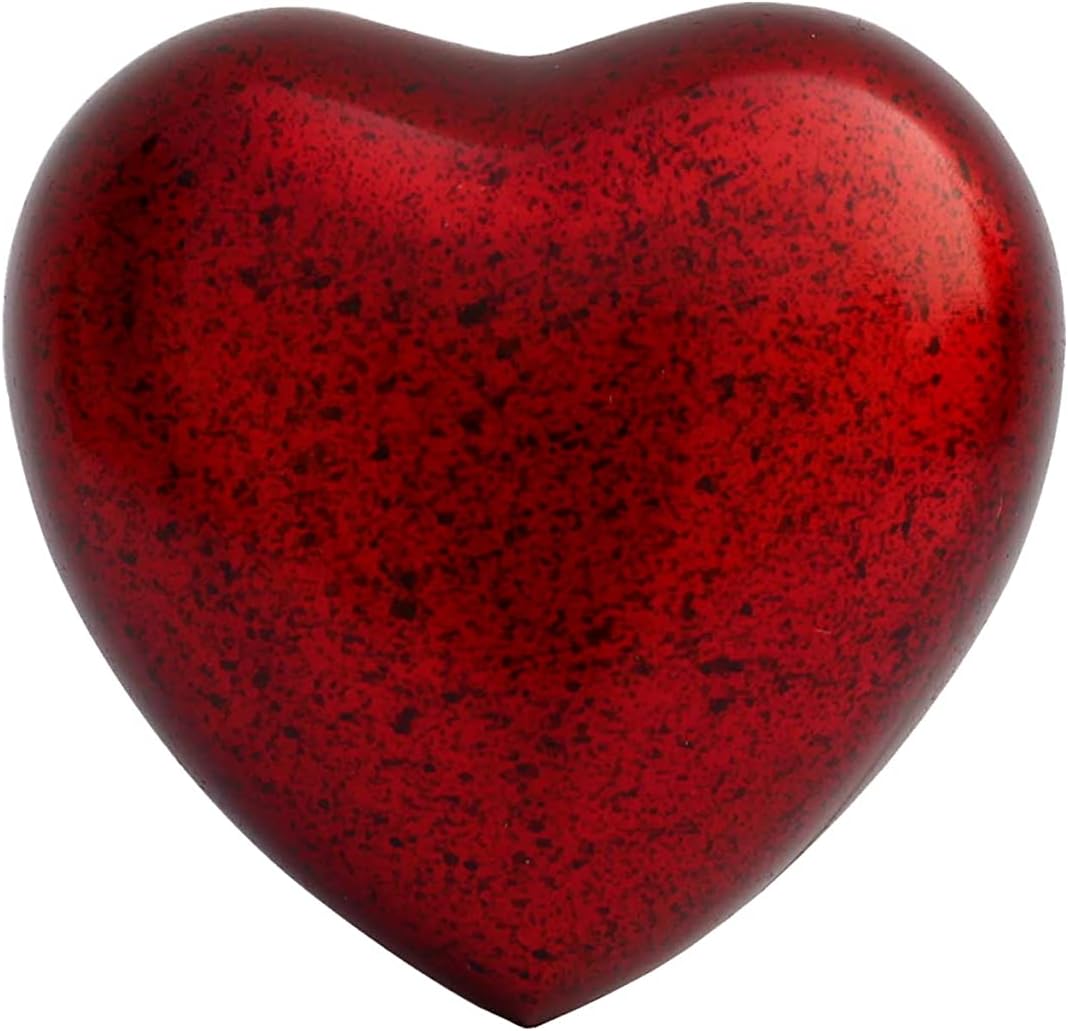 Heart Brass Forever Mini Cremation Keepsake Urns for Human Ashes Beautiful Small Urns RED Color with Premium Case Handcrafted Cremation Urns for Ashes A Lasting Tribute to Your Loved One