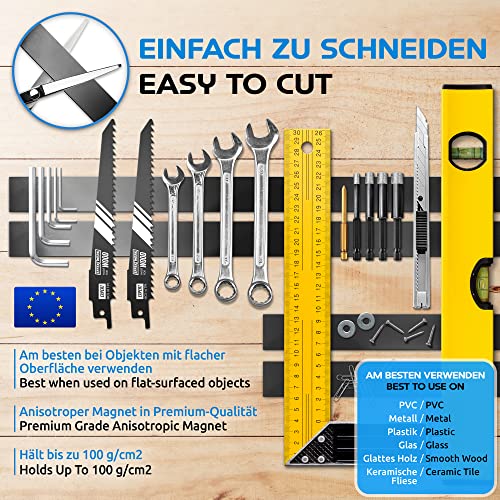 EFFEKTWERK Magnetbandrolle (3 Meter), dicke und breite Streifen mit starkem Klebeband, leicht zu schneiden und an ebenen Oberflächen zu kleben