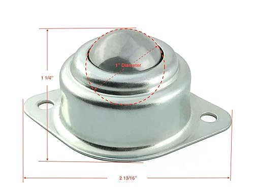 Miniatura 3 de Rodamientos de transferencia de bolas de rodillo de 1 pulgada, capacidad total de carga de 1,320 libras (juego de 12)