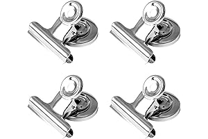 Premium 4-Pack: Metal Magnetic Clips for Refrigerator, Heavy-Duty Magnet Clips for Fridge Magnets