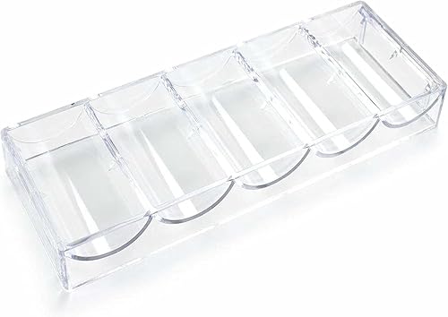 Brybelly Bandejas de virutas de 2.677 in Bandejas de fichas de póquer de acrílico transparente Chips estrechos estilo casino, cerámica o arcilla