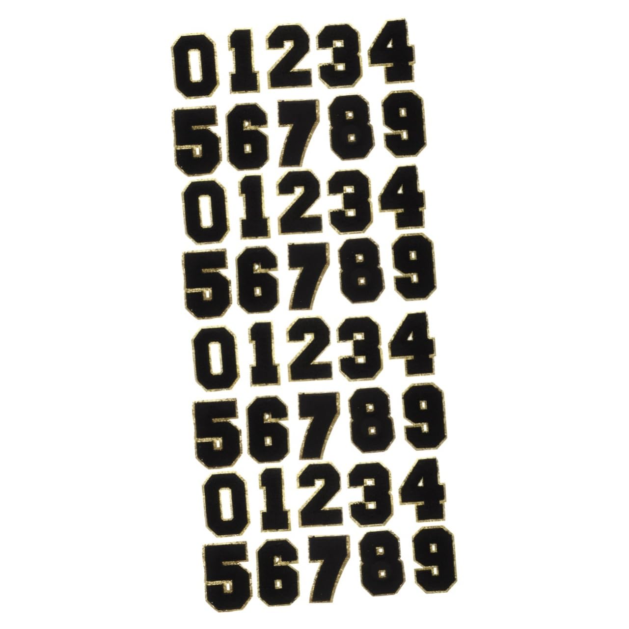 SHINEOFI 40 Stk digitaler Patch Kleidung Patch DIY Dekoration Dekorative Aufnäher bestickt aufnähen Nummer gestickte Aufnäher dekorative Kleiderflicken Hutflecken Stoffdekor Polyester Black