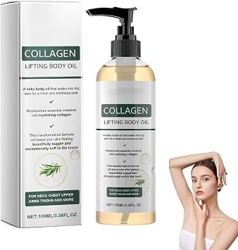 Collagen Oil for Skin Tightening, 2026 Magic Firming Body Oil for Scars, Wrinkles and Stretch Marks, 3.38 Fl Oz 1 pc