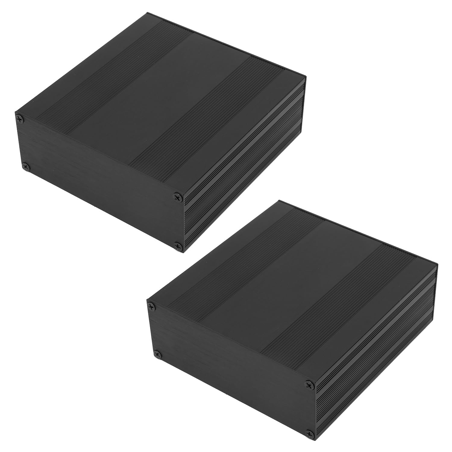 Caja de Aluminio, Caja de Aluminio para Proyectos de Refrigeración Proyecto de Placa de Circuito Electrónica de Bricolaje Negra de Cuerpo Dividido 54x145x150 mm (2Pcs)
