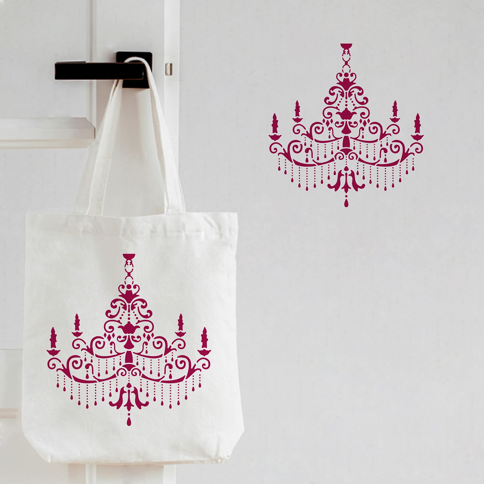 FINGERINSPIRE Chandelier Stencils 11.8x11.8 Inch - Reusable Painting Templates