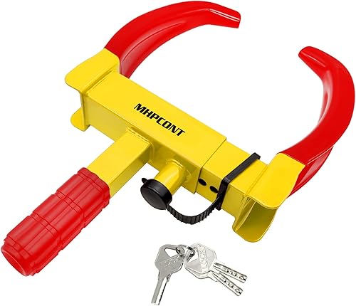 Bloqueo de abrazadera de rueda ajustable de seguridad para remolque, antirrobo, ajuste máximo de 11.7 pulgadas de ancho de neumático para ATV, RV,