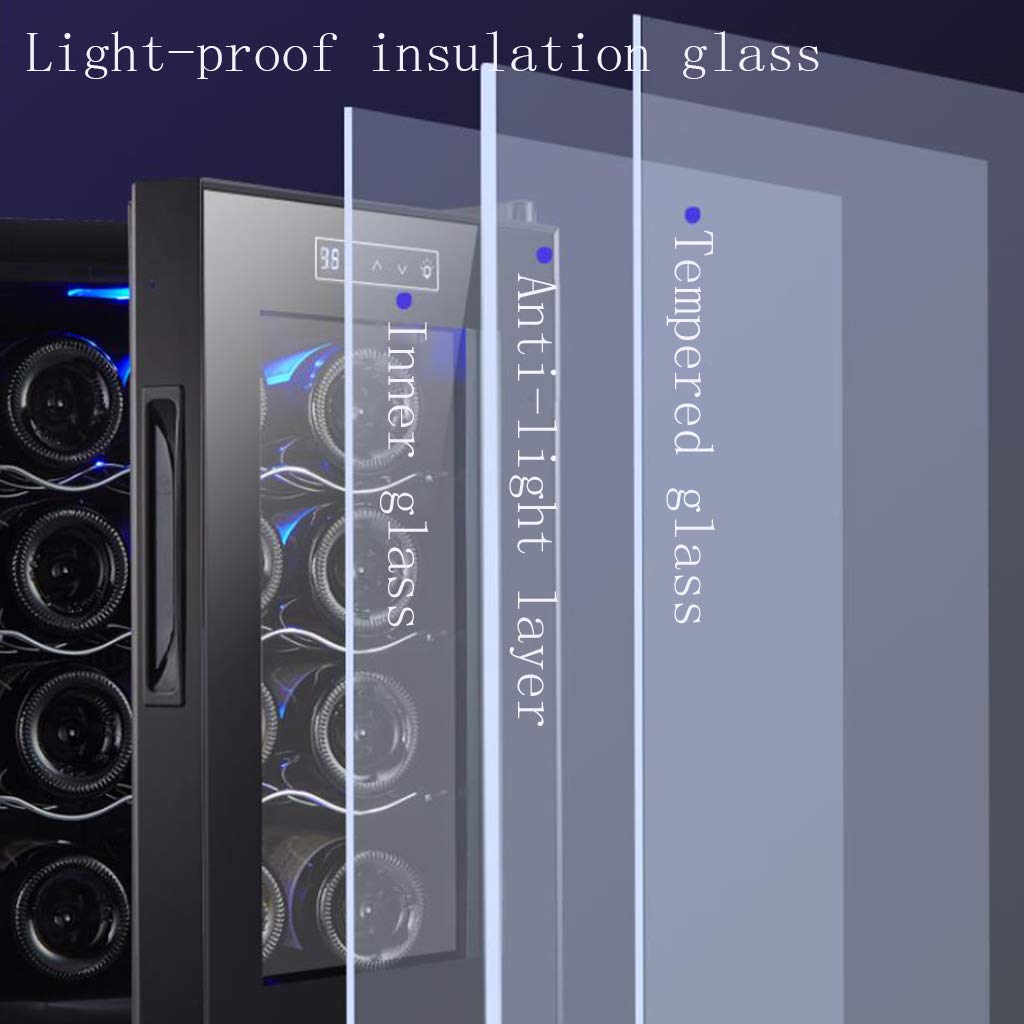 Jksvtf Wine Cooler Refrigerator - White Red Wine Fridge Chiller Countertop Wine Cooler - Freestanding Compact Mini Wine Fridge 12 Bottle W/Digital Control on Fridge.com - View 4