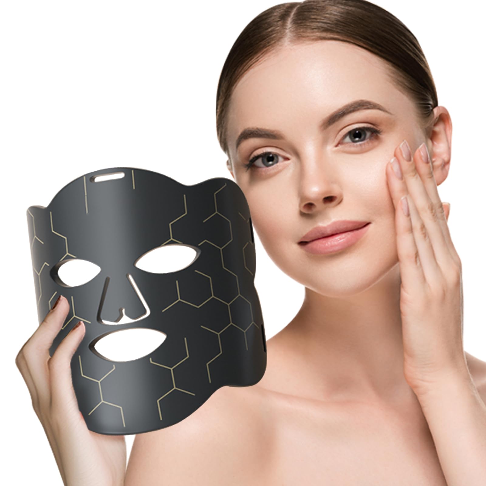 Trayvespace Red Light Mask, 660nm & 850nm Red Light Therapy, 222LEDs Red Light Lamp Infrared Lamp with Timer, Red Light Therapy for Home Skin Care