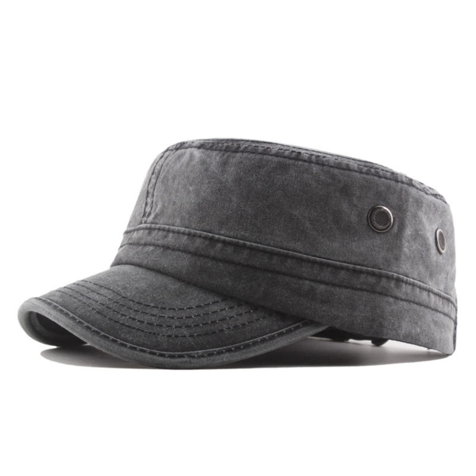 Chengzi Men's Gray Adjustable Cotton Classic Army Caps Military Hats Baseball Cap For (Gray)
