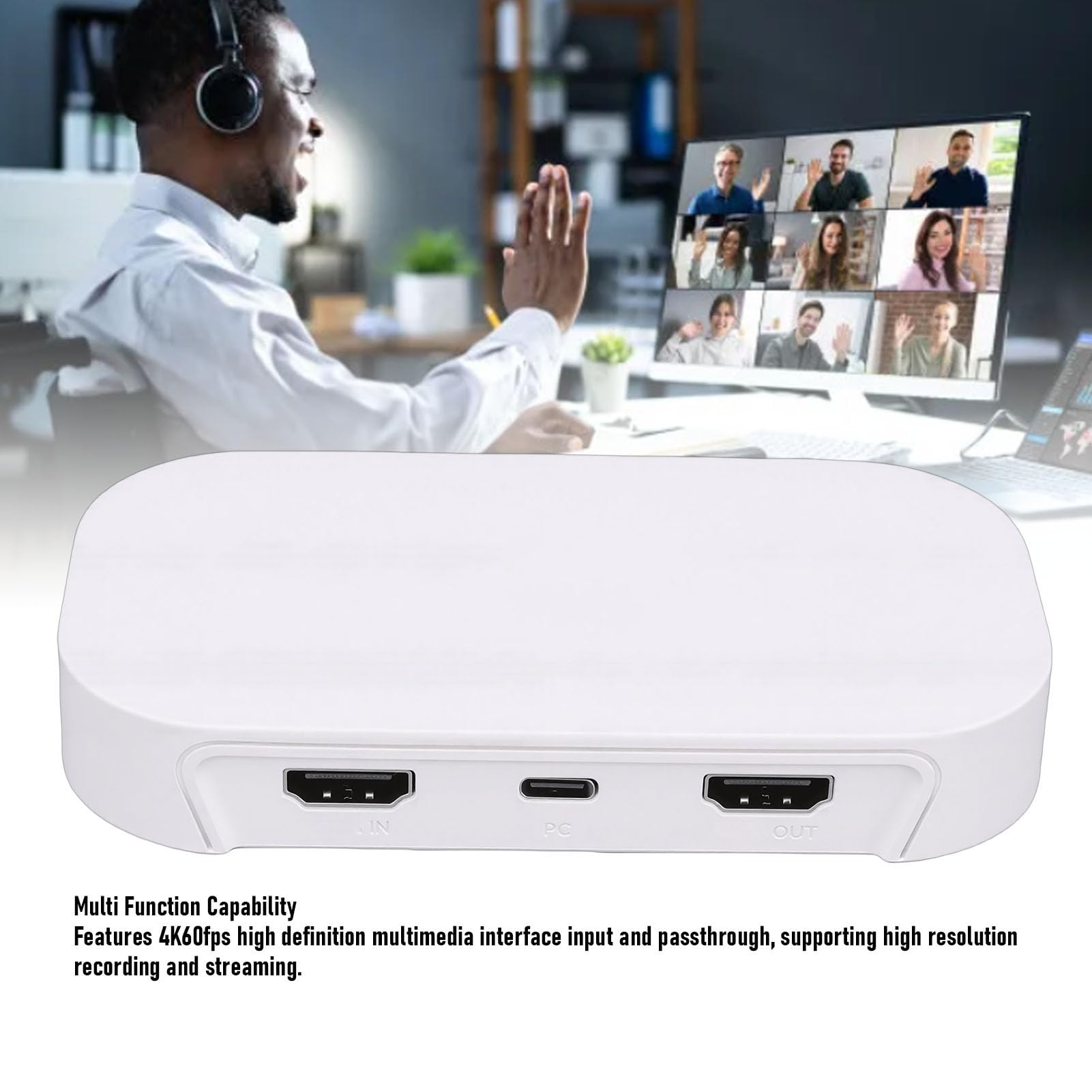Garsent Karta Przechwytująca 4K HDMI, Karta Przechwytująca Wideo, Przechwytywanie Gier Wideo i Audio, Plug and Play, Nagrywanie z Niskim Opóźnieniem dla Audio-, Gry, Transmisja na