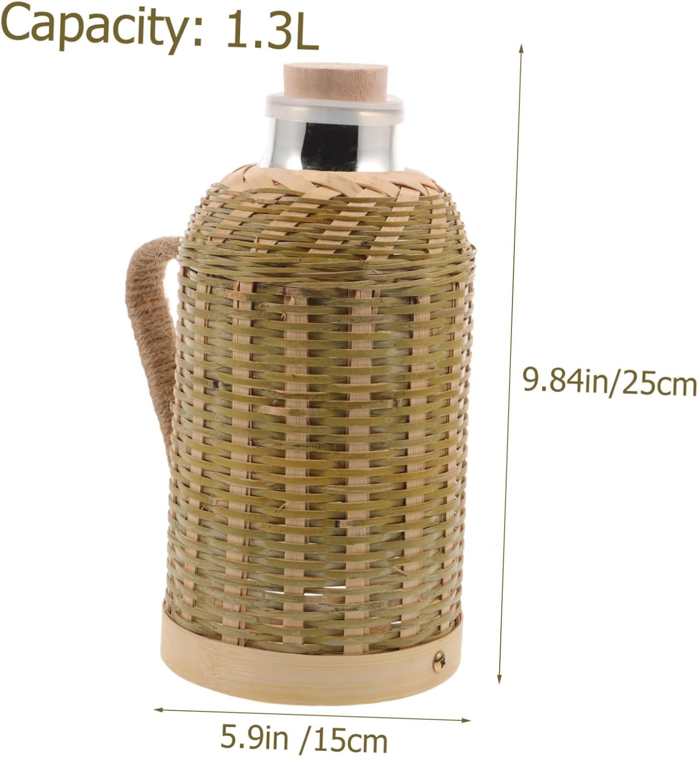 Traditional Insulated Water Kettle Thermal Kettle Woven Cover for Home Use Restaurants and Hotels Vintage Design Easy to Clean Lightweight Heat Preservation