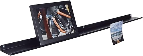 Miniatura 1 de Repisa flotante, estante para fotos, repisa artística, muy duradera y fabricada en los Estados Unidos (negro, 33 pulgadas)