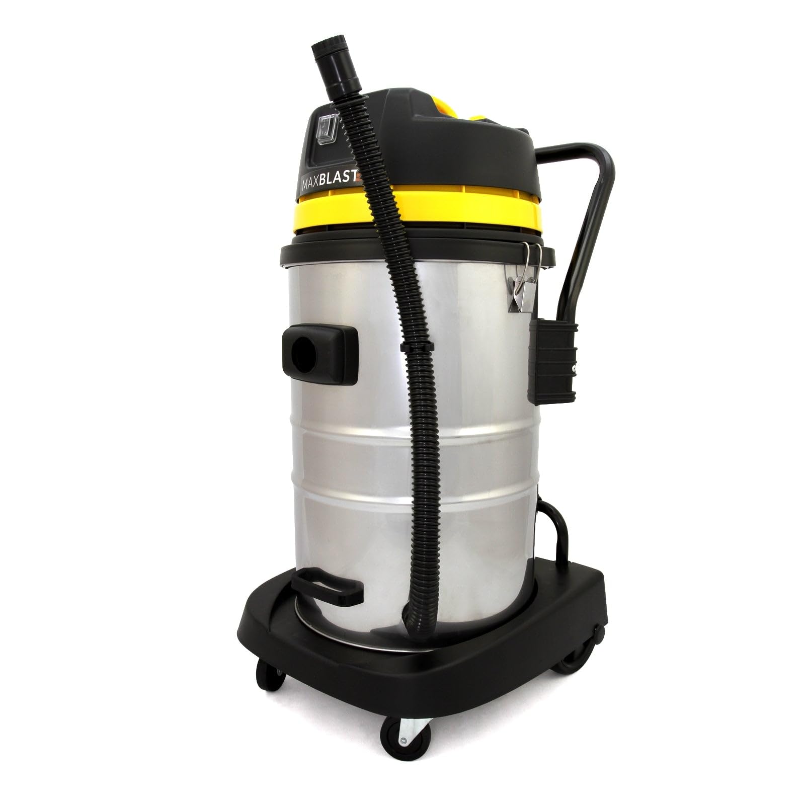 MAXBLAST - Aspiradora Industrial en Seco y Húmedo Industrial Profesional Potente, Capacidad 50 litros,con Cable,Doble Filtro (1 Tela+1 HEPA),Manguera Larga,Aspirador Escoba para Limpieza de Alfombras