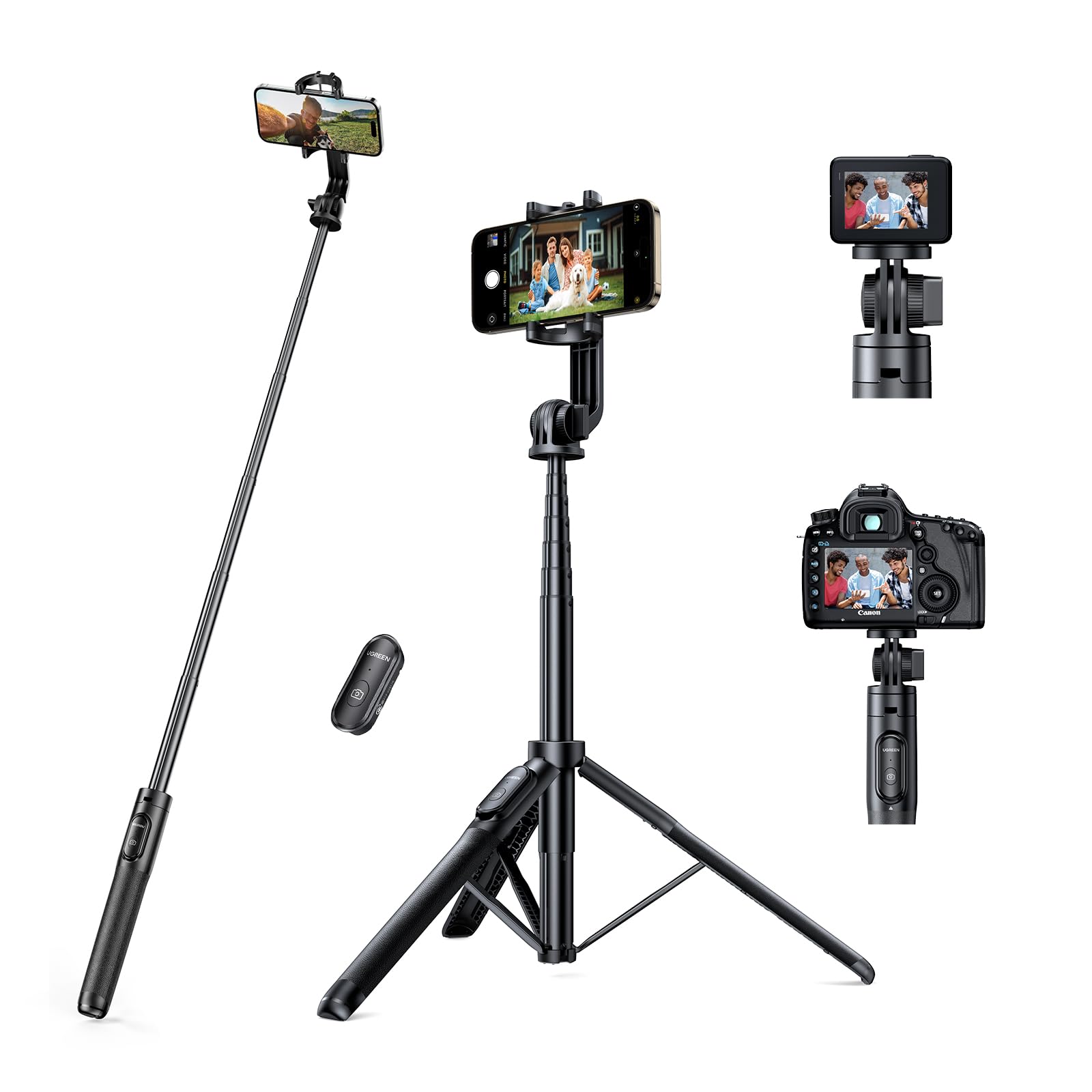 Sponsored Ad – UGREEN Selfie Stick Tripod 60 inch/152cm Extendable Phone Tripod Alloy Camera Stand Bluetooth Remote Control All in One Selfie Stand for phone Fit for iPhone 17 Pro Max S25 Ultra All Phones Camera
