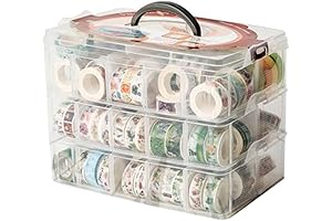 Clear Sticker Holder Organizer and Washi Tape Storage Box