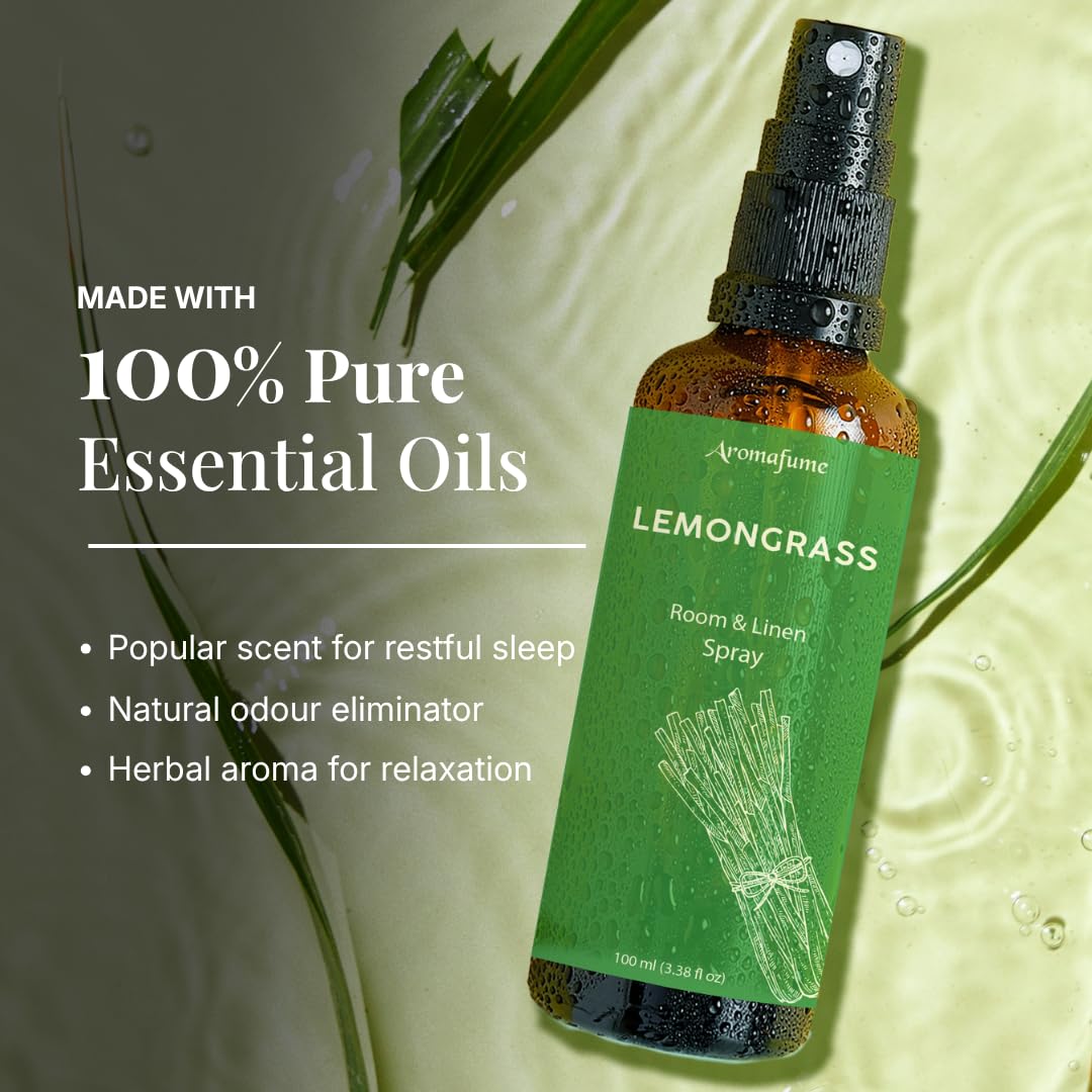 Lemongrass Air Freshener Spray for Room, Linen & Pillow 100ml by Aromafume view 5