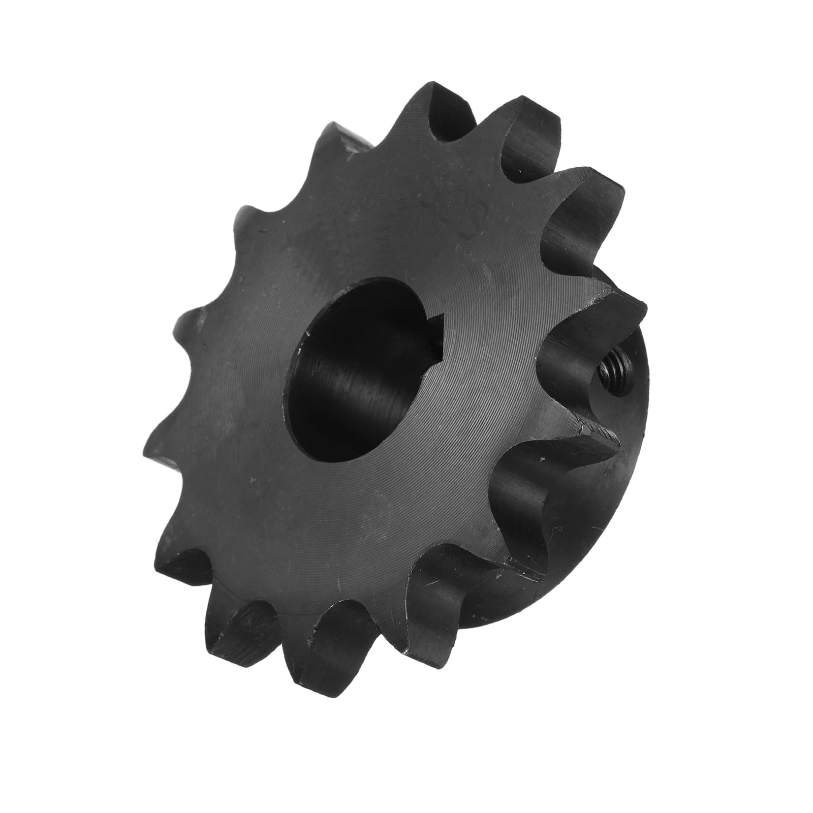 QUARKZMAN #60 diademaPara Cadena Tipo B Con Rodillos, Diámetro Interior De 1-1/4", 15 Dientes, Cadena De Una Hebra, Acero Al Carbono, Chavetero Con Tornillos De Fijación