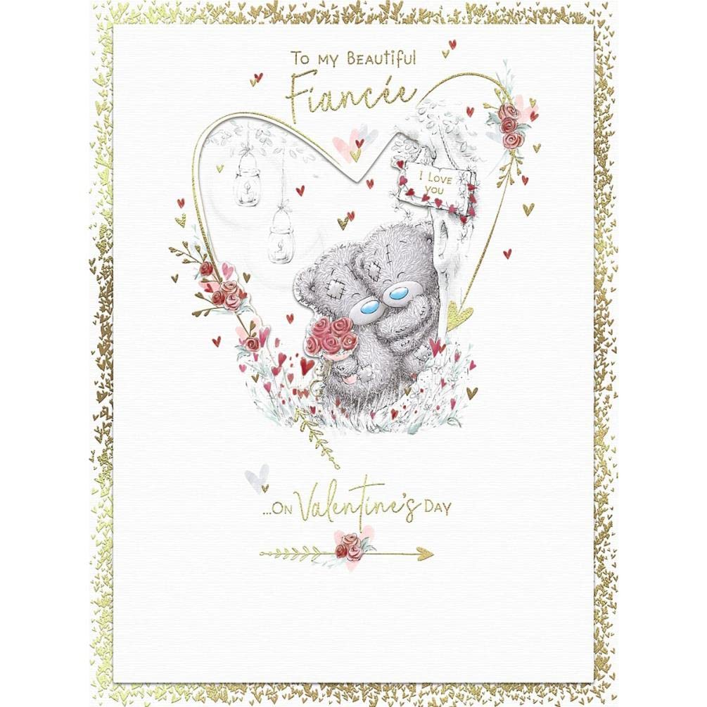 Me To You Bear Large Valentine's Card With Beautiful Fiance