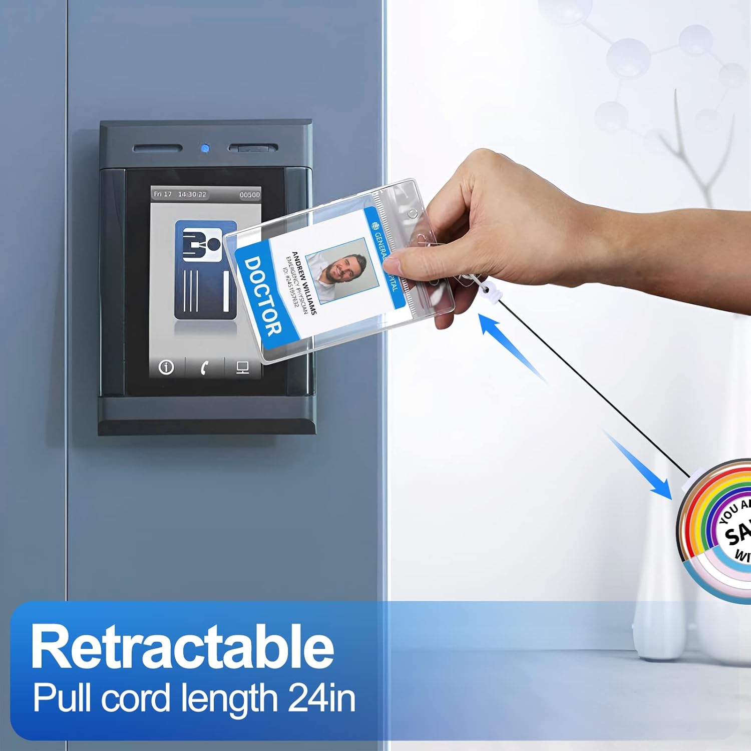 Plifal Badge Reels Holder Retractable with ID Clip for Nurse Name Tag Card Funny Pride LGBTQ Rainbow Nursing Doctor Medical Work Office Alligator Clip ZJK-092301 - Image 4