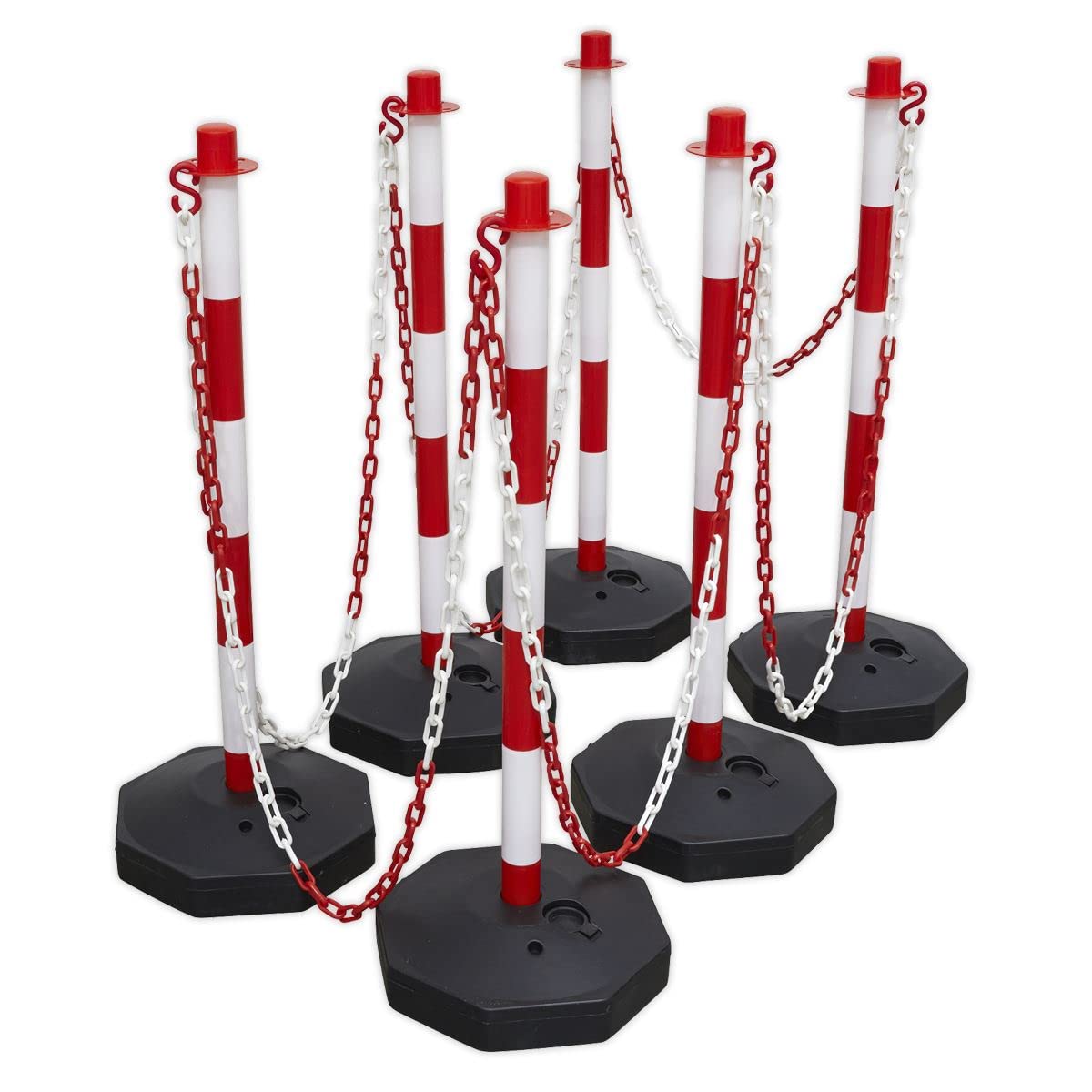 Sealey Rwsbkit 25M Red/White Post & Chain Kit