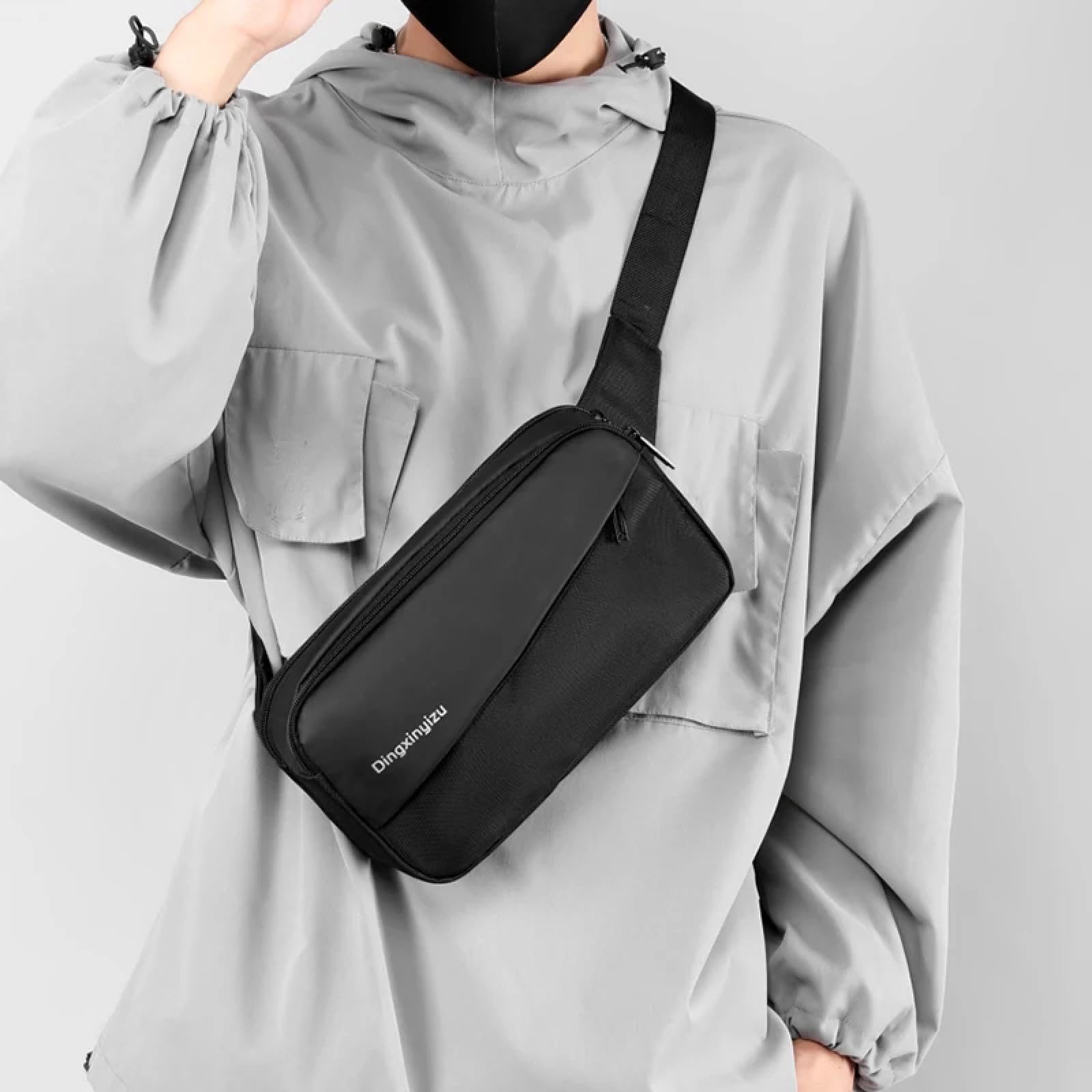 Marsupio Borsa Pettorale da Uomo Monospalla A Croce Diagonale Adatta per Uscite di Fitness Sportivo E da Viaggio