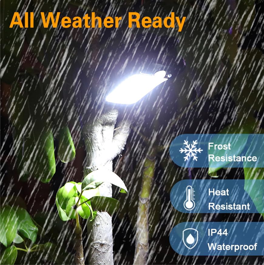 Image of 60 LED Outdoor Solar Clip Light, Motion Sensor Waterproof Portable Lamp, Dual Charging, 3 Modes for Patio & Fence (4 Pack)