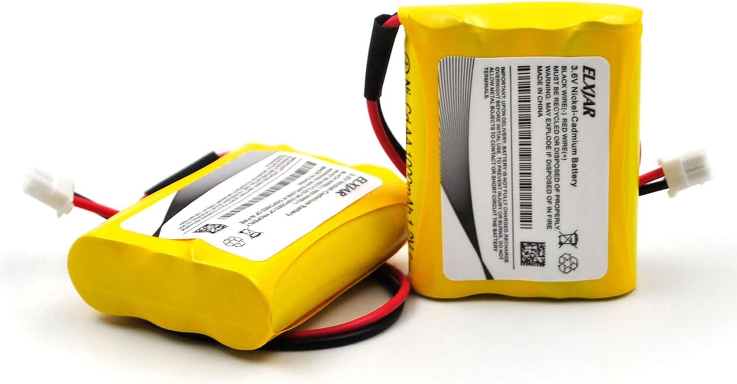 (2-Pack) 3.6V 800mAh Ni-Cd Battery for B15CS03, Emergi-Lite C8 image 2