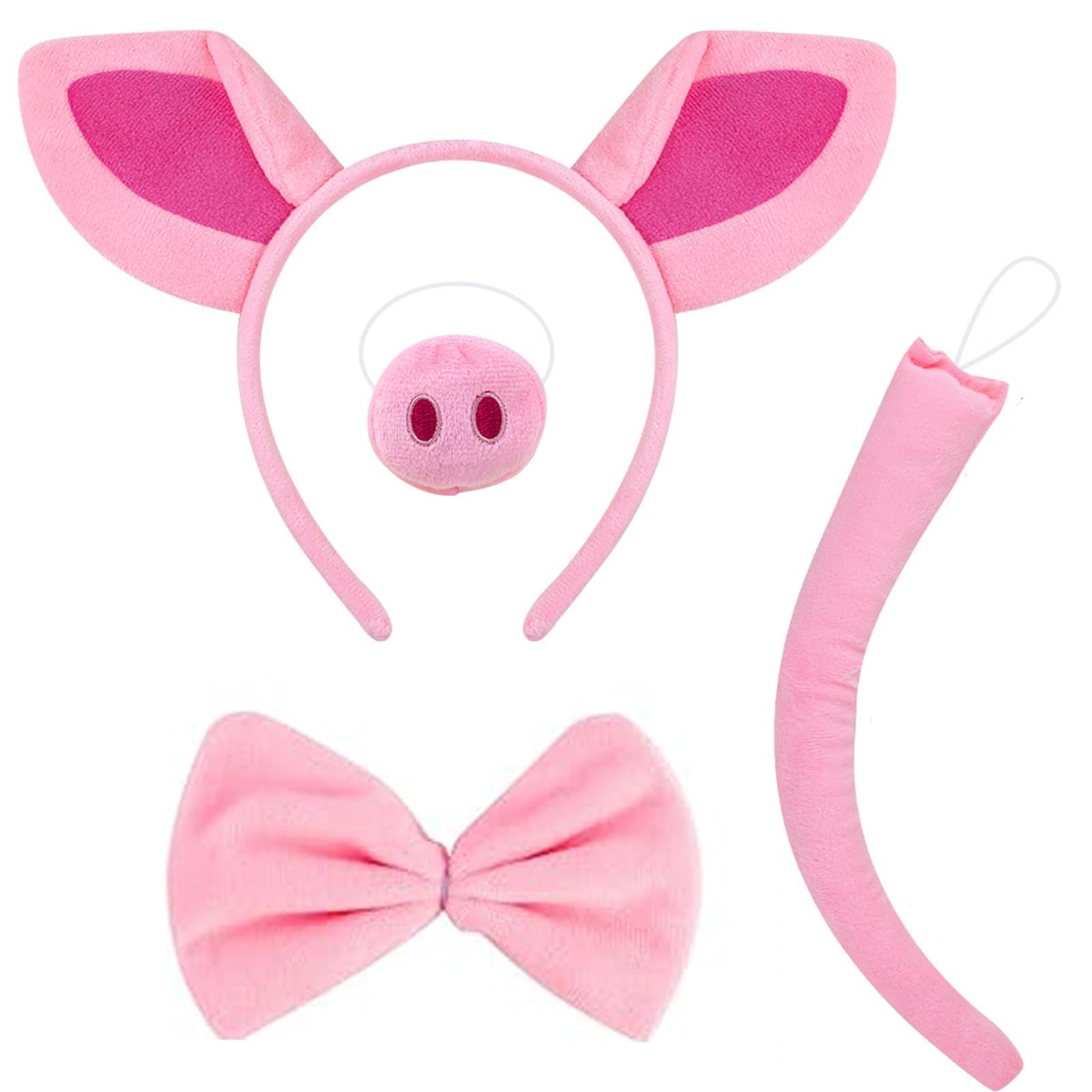 AMWYODK Zoo animal ear headband animal role-playing, adult zoo animal costume Halloween, Christmas party headband. (Pig)