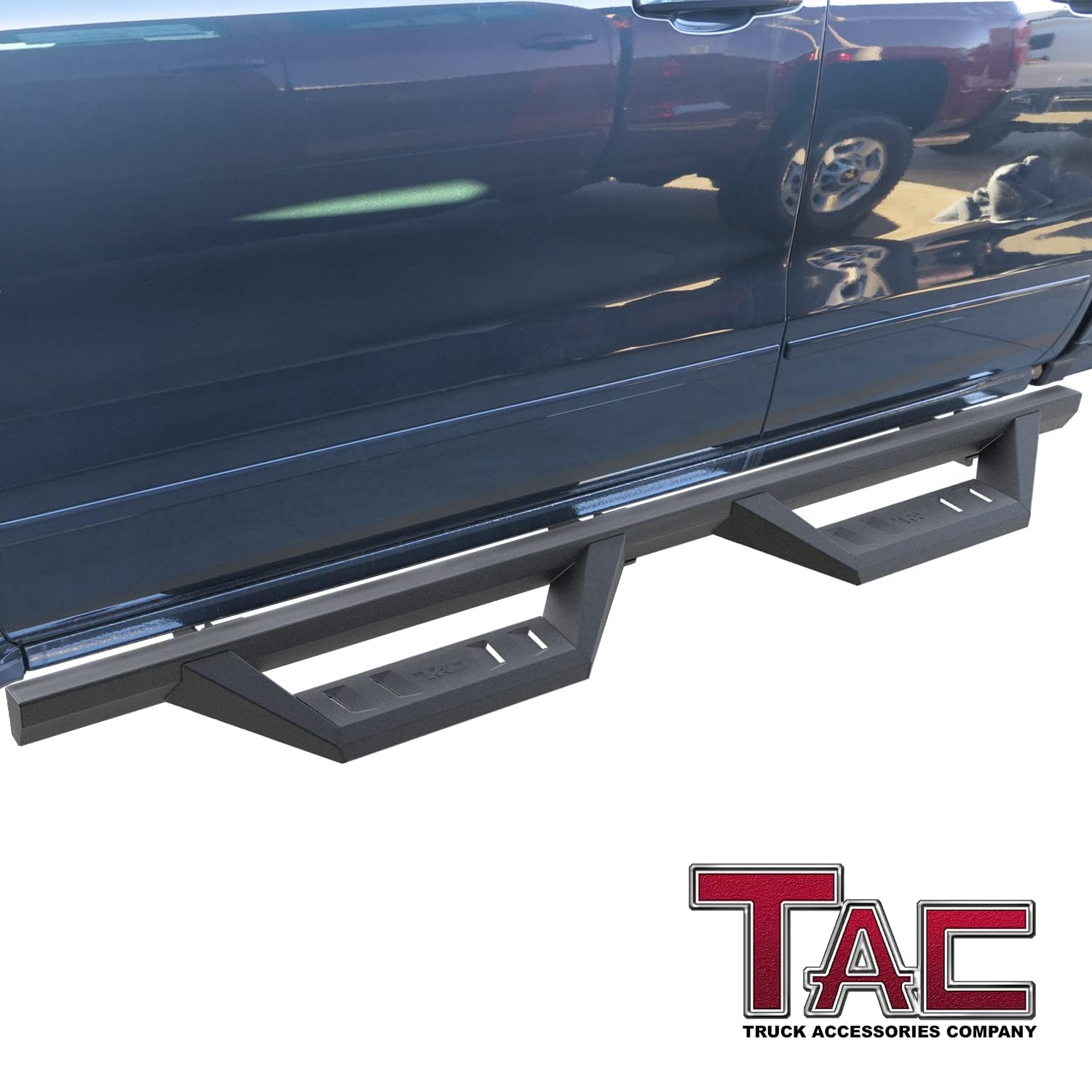 TAC Sidewinder Running Boards Fit 2007-2018 Silverado/Sierra 1500 EXT/Double Cab|2007-2019 2500/3500 EXT/Double Cab 4” Drop Side Step Nerf Bar Rocker Slider Pickup Truck Exterior Accessories 2pcs